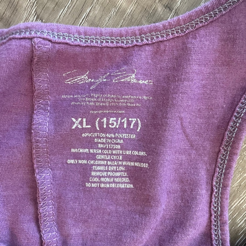 Marilyn Monroe Womens Tank Top XL Purple Cotton Blend Fringe Graphic Racerback - Picture 2 of 6